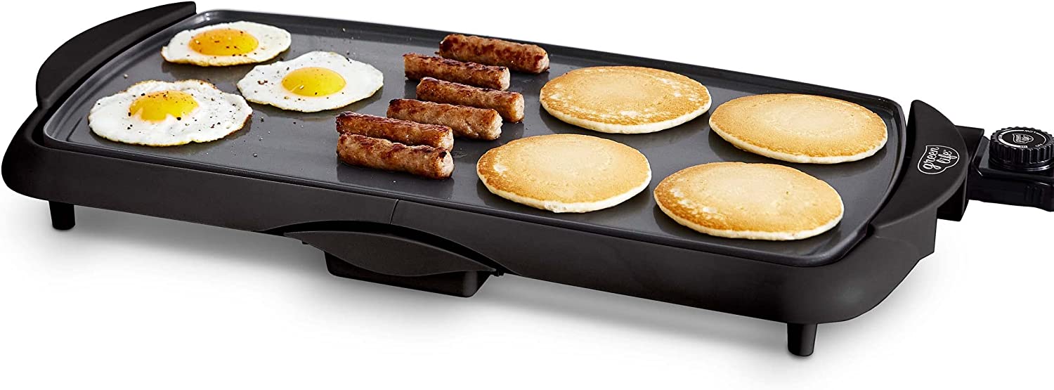 GreenLife 3-in-1 Breakfast Maker Station， Healthy Ceramic Nonstick Dual Griddles for Eggs Meat and Pancakes， 2 Slice Toast Drawer， Easy-to-use Timer， Turquoise - Image 1